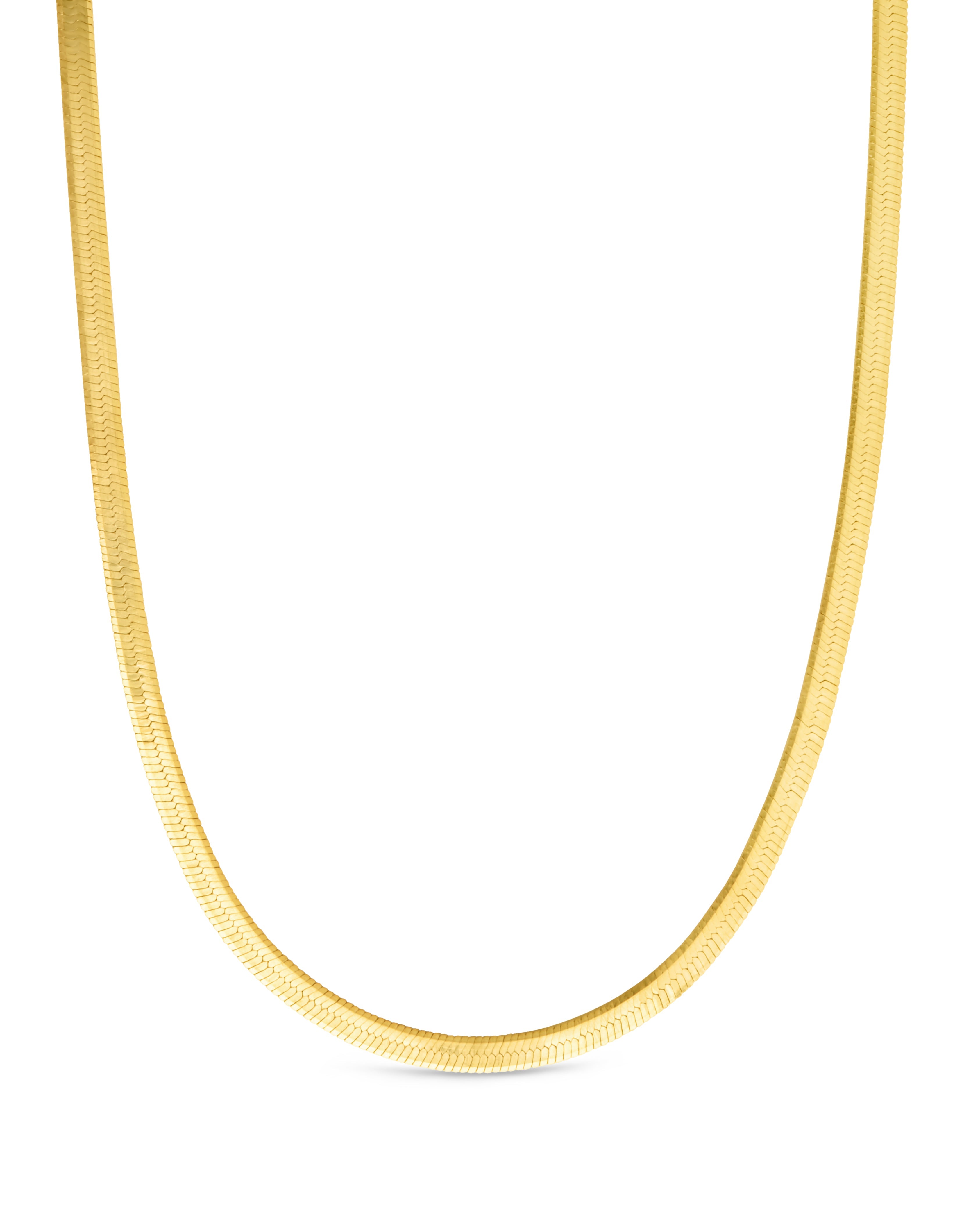 Sterling Silver Herringbone Chain Necklace — Multiple Lengths