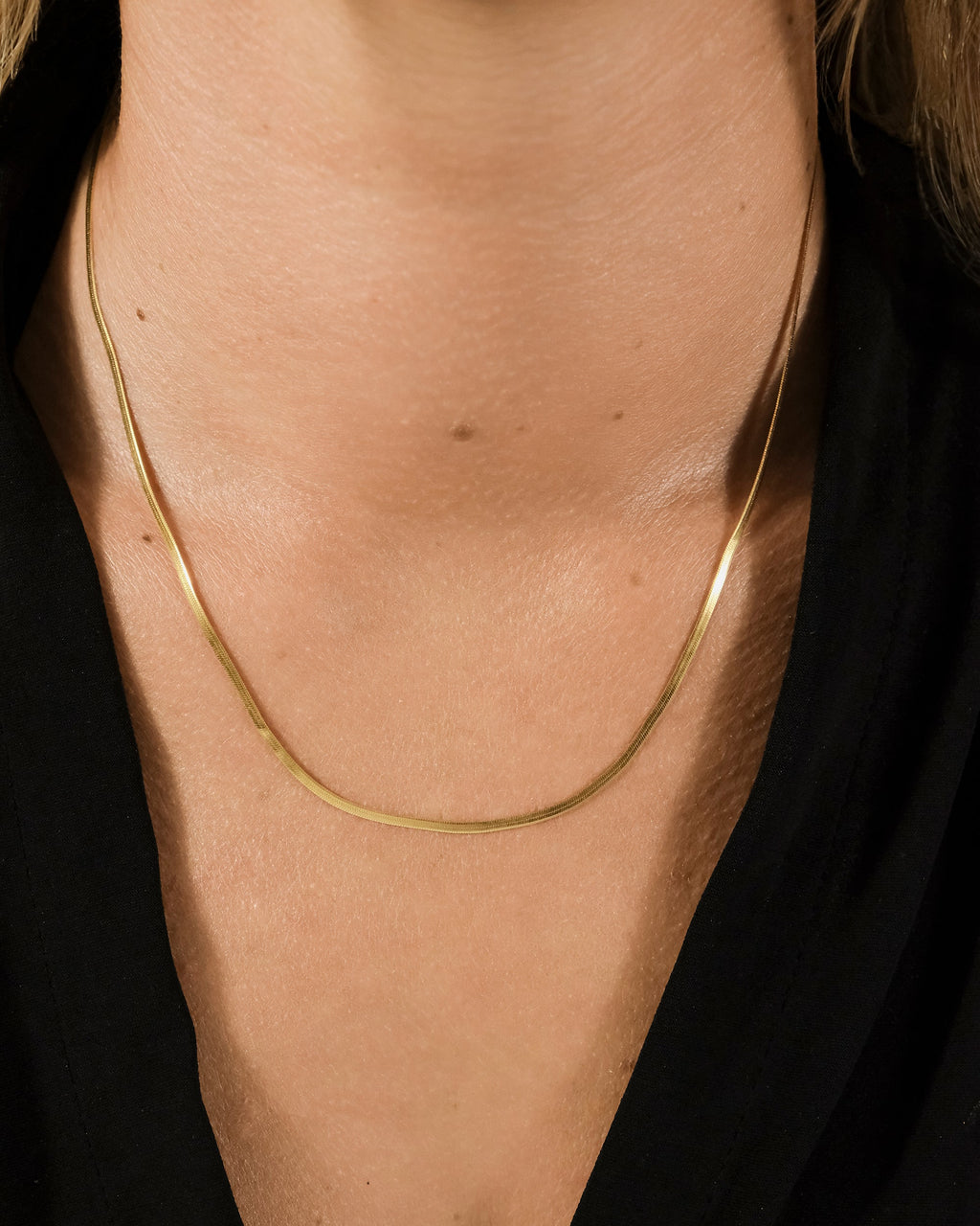 Sterling Silver Herringbone Chain Necklace — Multiple Lengths