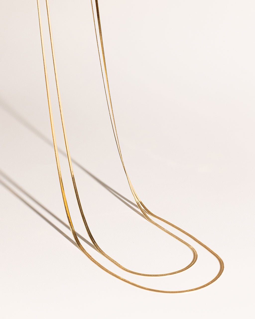 Sterling Silver Herringbone Chain Necklace — Multiple Lengths