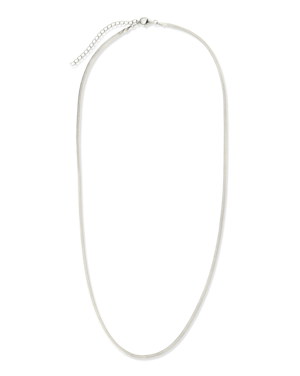 Sterling Silver Herringbone Chain Necklace — Multiple Lengths