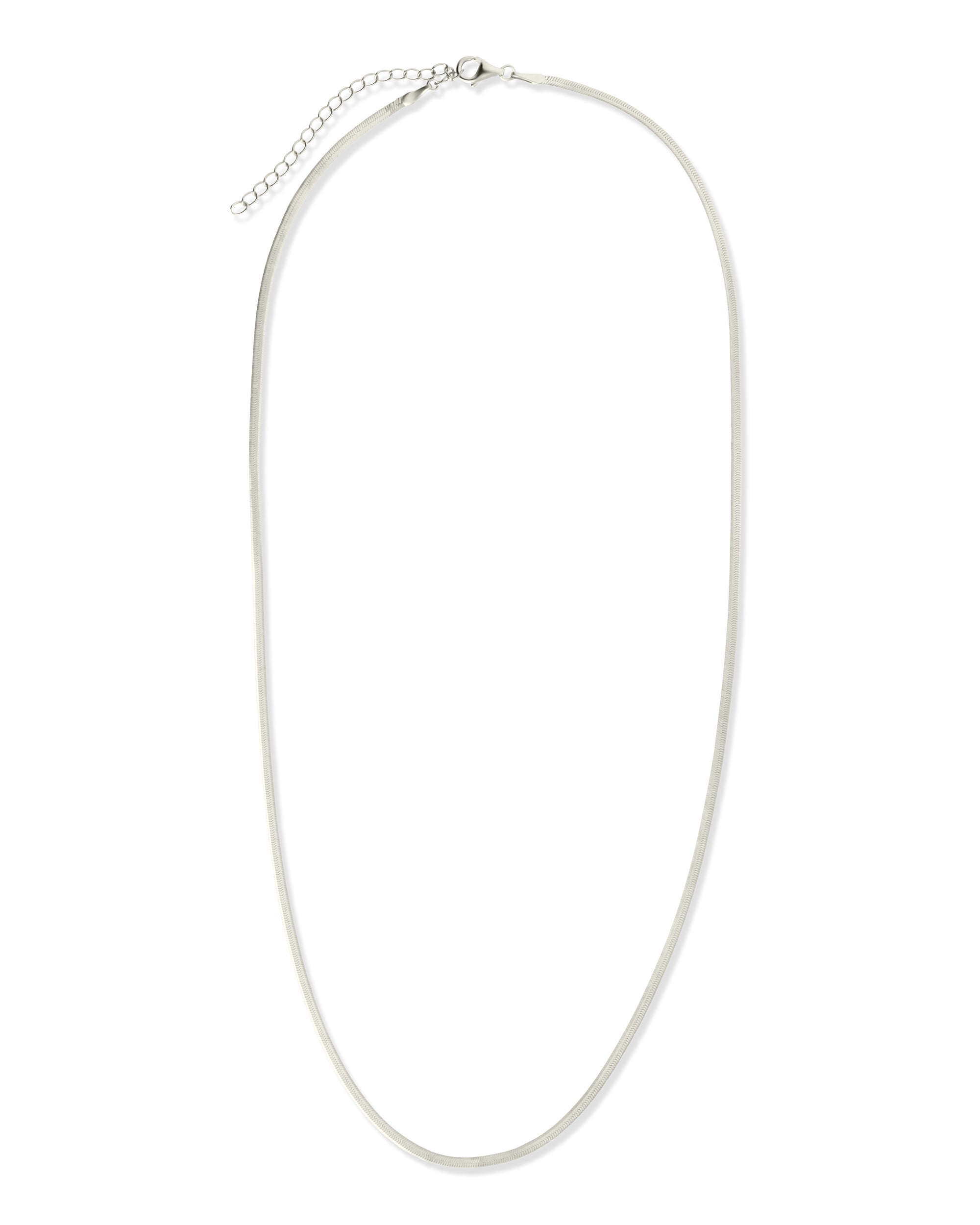 Sterling Silver Herringbone Chain Necklace — Multiple Lengths