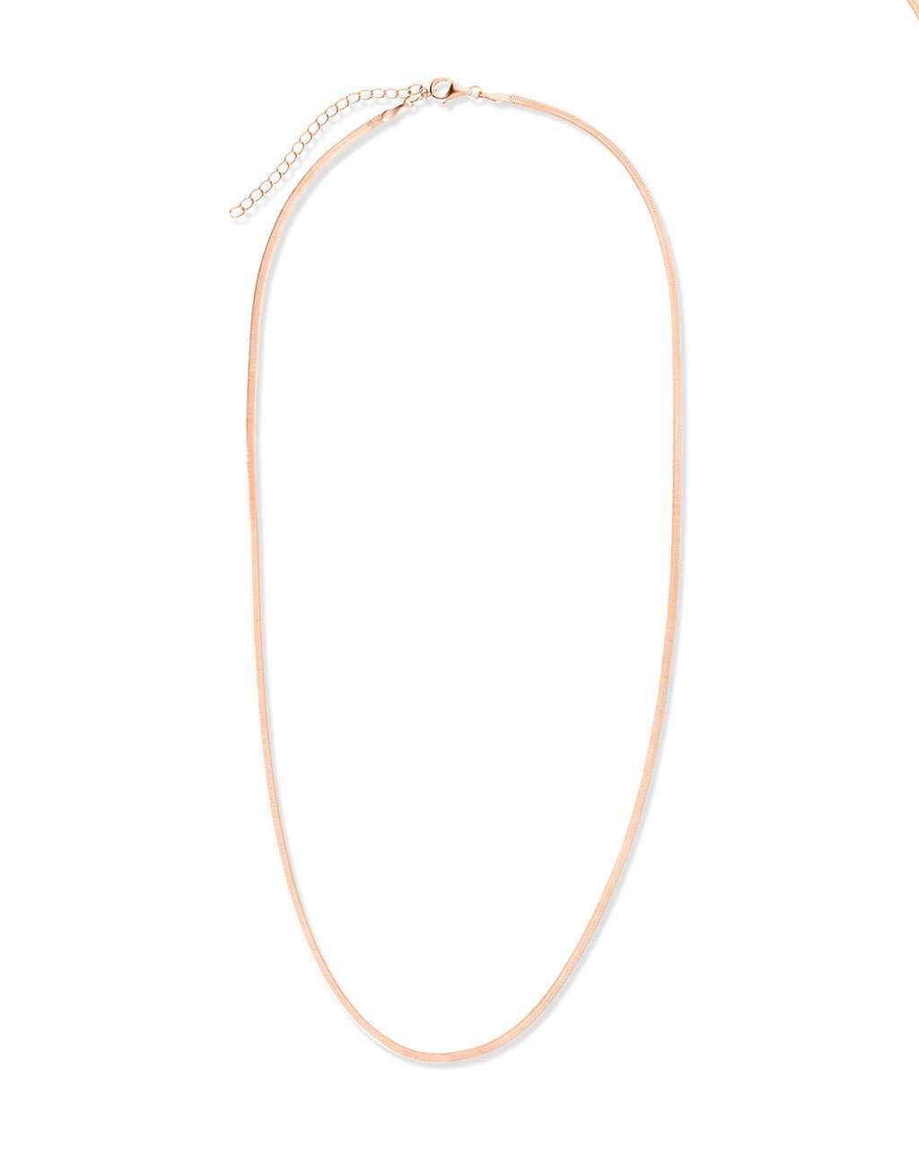 Sterling Silver Herringbone Chain Necklace — Multiple Lengths