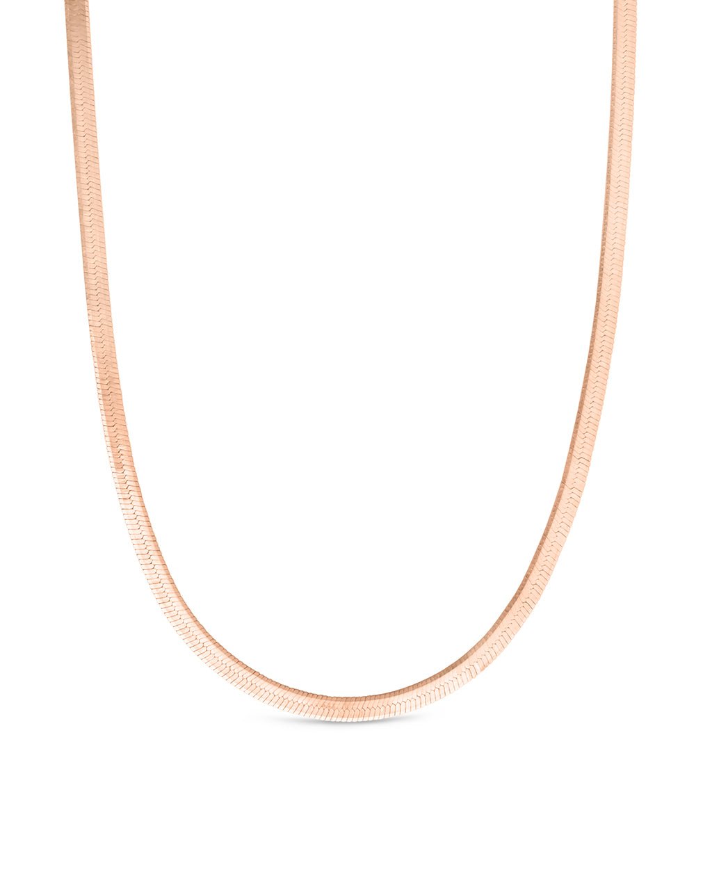 Sterling Silver Herringbone Chain Necklace — Multiple Lengths