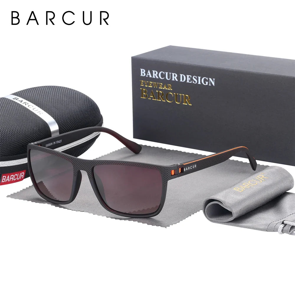 BARCUR TR90 Square Sport Sunglasses — Polarized UV400