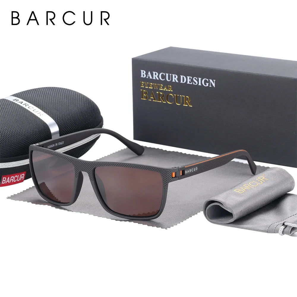 BARCUR TR90 Square Sport Sunglasses — Polarized UV400