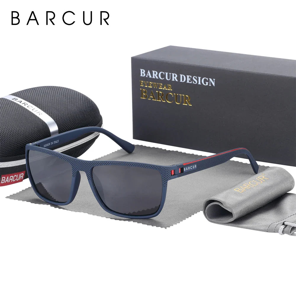 BARCUR TR90 Square Sport Sunglasses — Polarized UV400