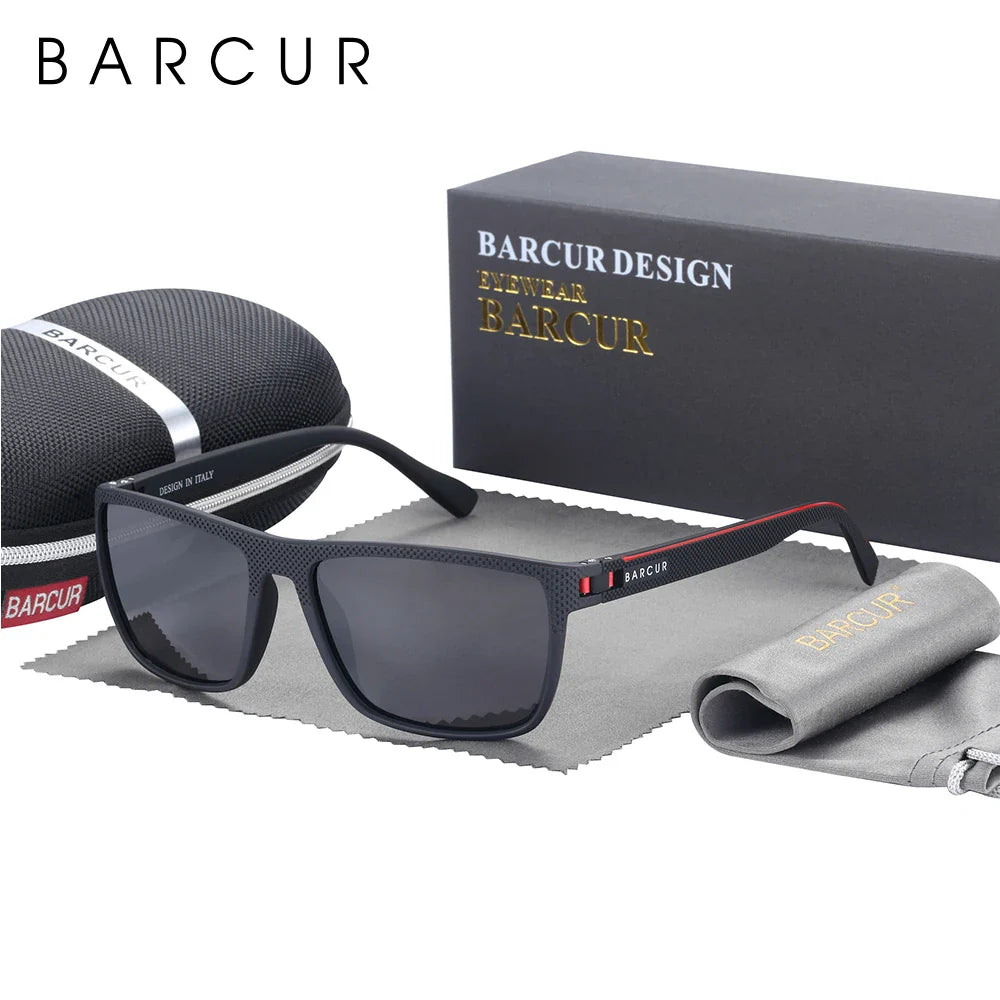 BARCUR TR90 Square Sport Sunglasses — Polarized UV400