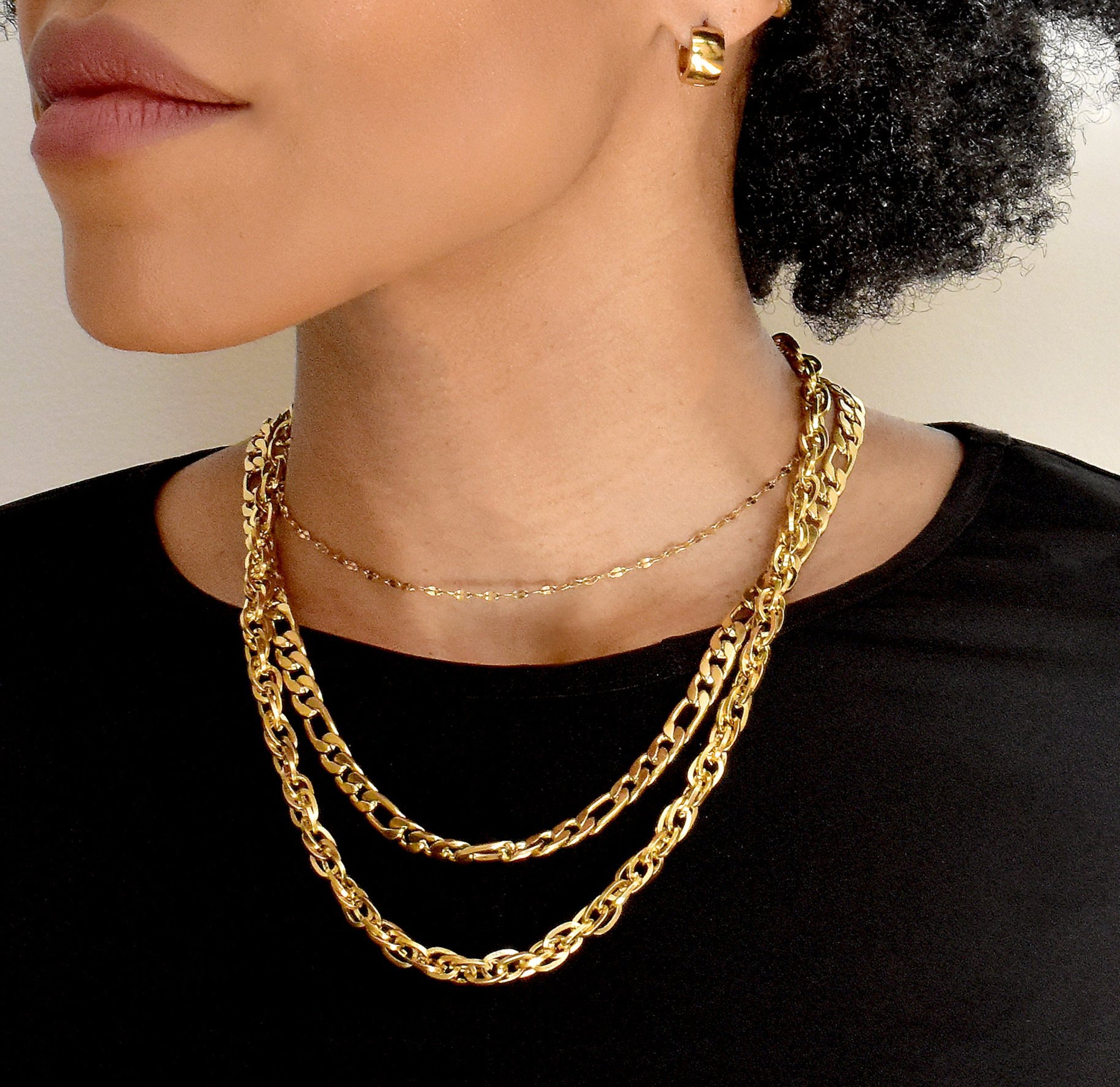 Brooklyn 18K Gold Figaro Chain Necklace — Waterproof & Tarnish-Free