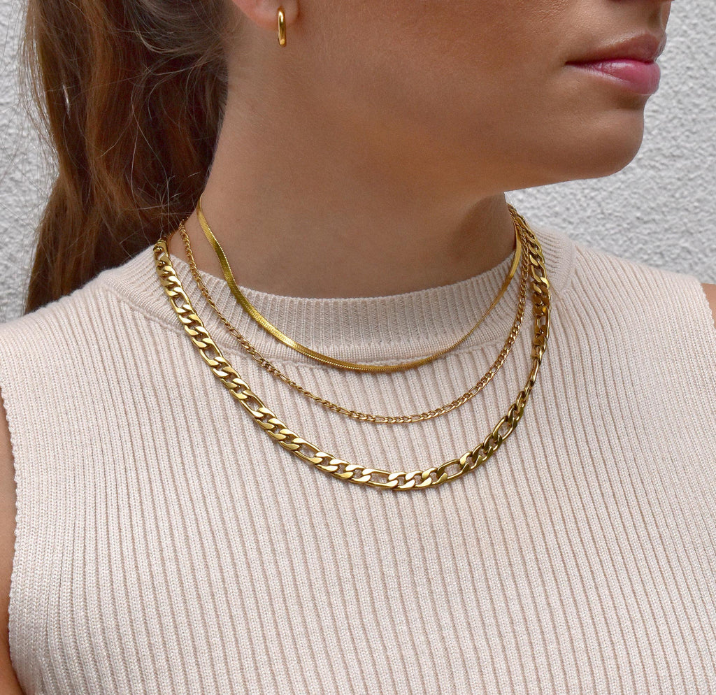 Brooklyn 18K Gold Figaro Chain Necklace — Waterproof & Tarnish-Free