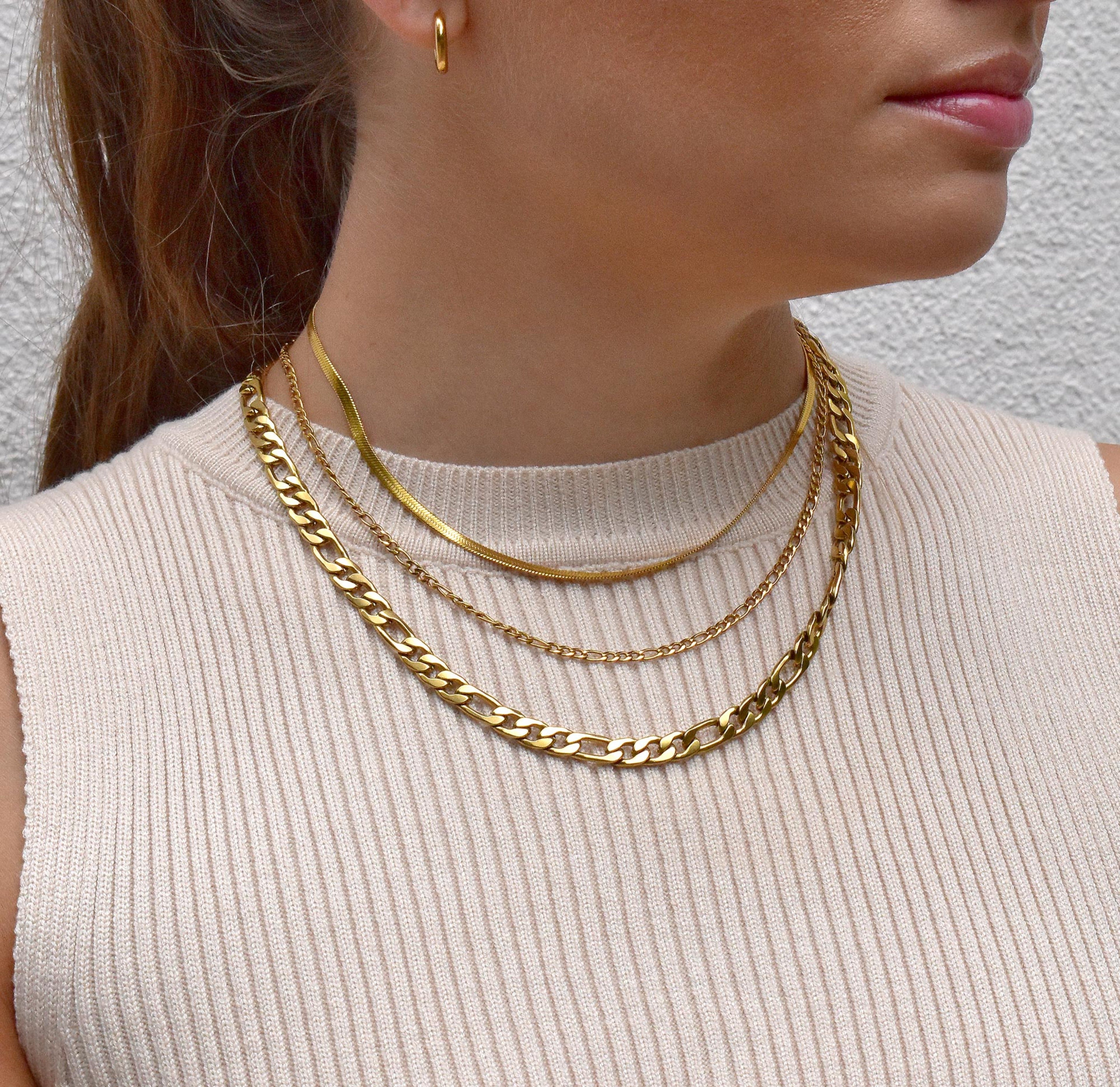Brooklyn 18K Gold Figaro Chain Necklace — Waterproof & Tarnish-Free
