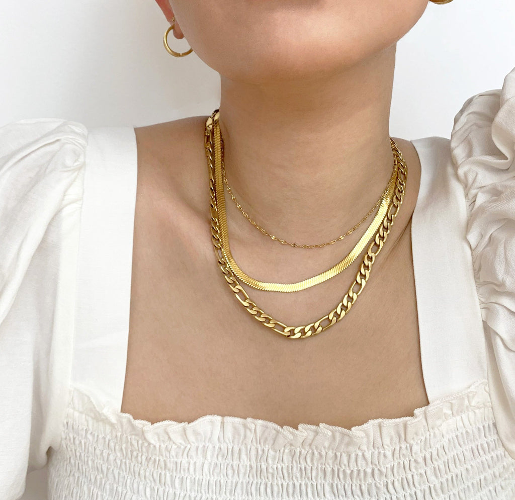 Brooklyn 18K Gold Figaro Chain Necklace — Waterproof & Tarnish-Free