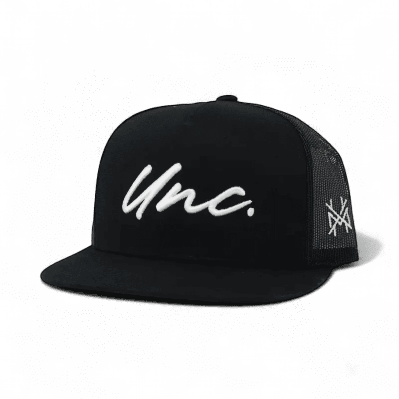 UNC Snapback Hat – Embroidered, Adjustable, Retro Flat Bill Trucker or 7-Panel Style